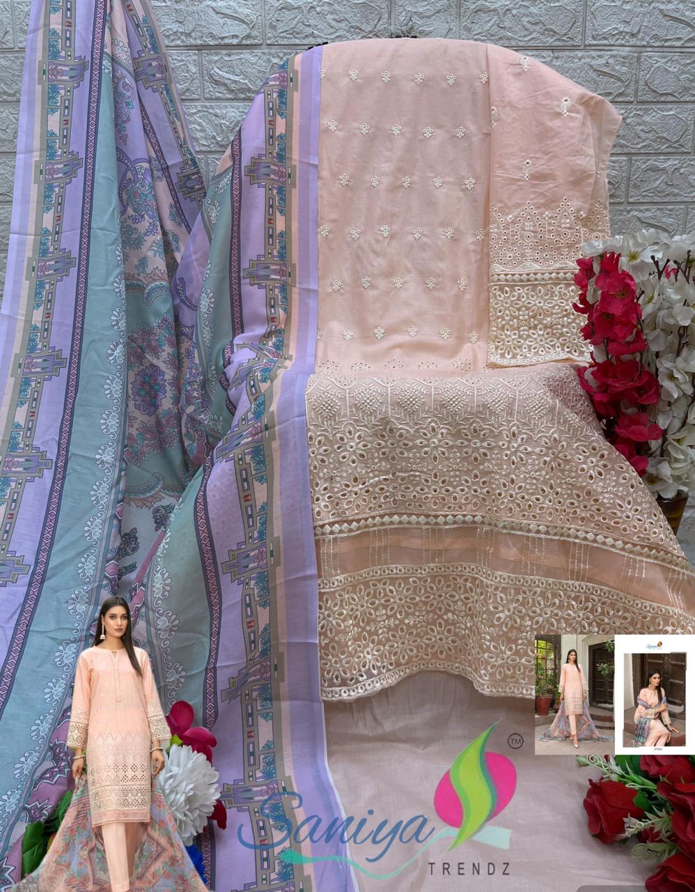 Maria B Chikankari Vol 27 By Saniya Cotton Pakistani Suits Wholesale Market In Surat